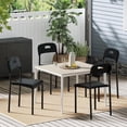 thumbnail image 1 of Outdoor Patio Dining Chairs Set of 4, Stackable Plastic Kitchen Chairs, Steel Legs Support, Waterproof & Stain-Resistant, Easy Assembly, Suitable for Indoor and Outdoor, Black, 1 of 7