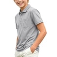 thumbnail image 4 of Odeerbi Camisas de Golf de Niños Botón de Solapa de Color Sólido Camisas de Tenis de Manga Corta Uniforme Escolar Con Bolsillo, 4 of 8