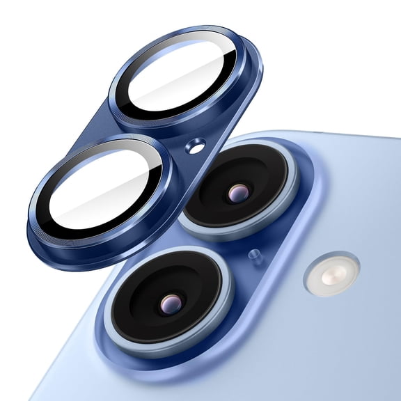 Allytechgroup for iPhone 17 Camera Lens Protector, HD Clear Tempered Glass Camera Lens Screen Protector Metal Scratch Resistant Case Friendly Camera Lens Protector for Apple iPhone 17, Blue
