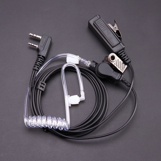 Micrófono De Auriculares Micrófono de Audífonos de tubo acústico encubierto de 2 pines para Baofeng Kenwood UV-5R