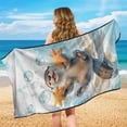 thumbnail image 6 of XYZCANDO Car Seat Cover Towel Easy Install Automotive Front Seat Protector for Running Gym, Car Seat Towel Cover Machine Washable, Otter Starfish Bubbles Pattern, 6 of 11