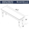 thumbnail image 2 of Grain Wood Furniture Valerie Solid Wood Bench with an Off-White Finish, 2 of 7