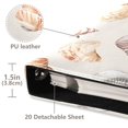 thumbnail image 3 of FORMRS 3 Ring Photo Album 4"x6" Self Adhesive Large Capacity PU Leather Cover, Red Watercolor Seashells, 3 of 8