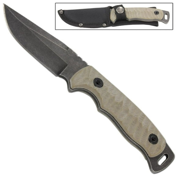 Armory Replicas Violent Turmoil Drop Point Full Tang Hunting Knife - Versatile Tool for Outdoor Enthusiasts G-10 Handle Inserts for Superior Grip Stonewash Finish for Durability