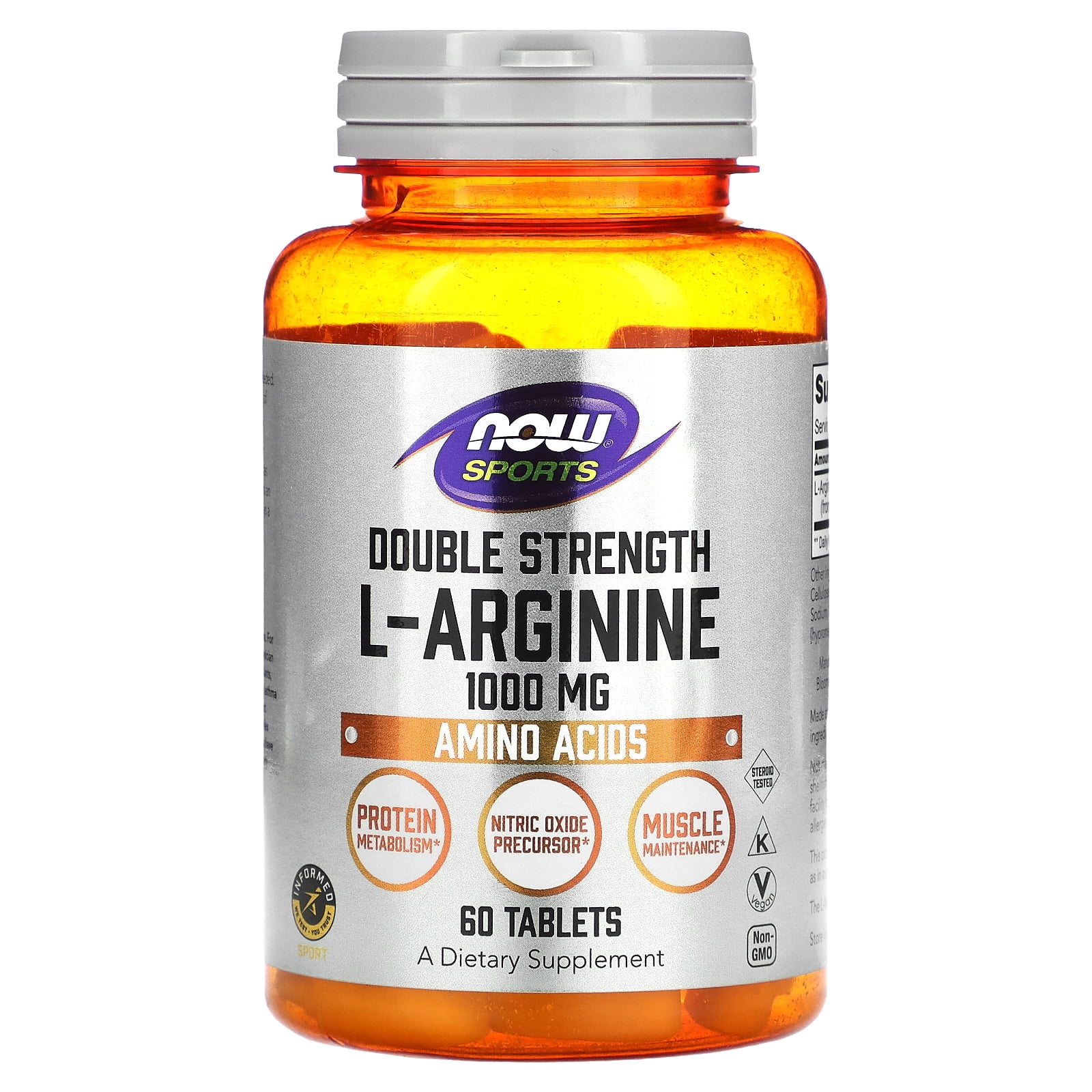 NOW Foods NOW Sports LArginine Amino Acids Double Strength 1000 mg