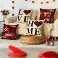 thumbnail image 2 of AVOIN Valentine''s Day Saying Buffalo Plaid Throw Pillow Cover, 18 x 18 Inch Holiday Anniversary Wedding Cushion Case for Sofa Couch Set of 4, 2 of 6