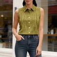 thumbnail image 5 of Linen Blend Short Sleeve Casual Blouse for Women, 5 of 7