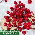 thumbnail image 3 of 36 Pack Artificial Berry Stems Christmas Decorations, 8.3" Christmas Berries Picks Branches Twigs for Xmas Tree Ornaments Fillers Vase DIY Holiday Home Indoor Outdoor Decor (Red), 3 of 5