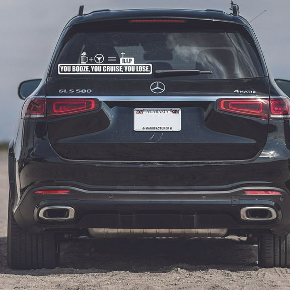 You Booze You Cruise You Lose Sticker Art Decor Car Decals for Girls Boys Car Bumper Window Windows Truck Vehicle Auto Glass Computer Laptop Skateboard Vinyl Wall Art Decoration Size (4x10 inch)