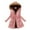 Pink, variant on UTTOASFAY Women Long Sleeve Winter Womens Warm Coat Hooded Jacket Slim Winter Outwear Coats