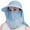 Blue, variant on Women Sun Wide Brim UV Protection Fishing Hats Foldable Ponytail Summer Hat with Detachable Flap