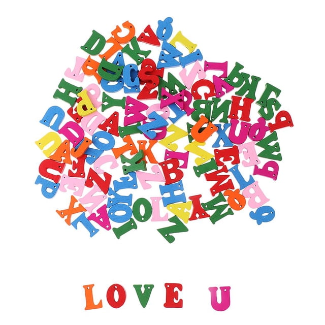 100pcs DIY Wooden Ahabet Letters for Children Kids Early Learning Toy Gifts