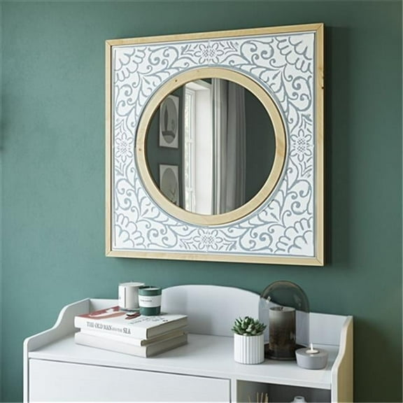 Aspire Home Accents 6947 Daria Square Wall Mirror, Brown