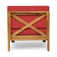 thumbnail image 5 of Noble House Brava 3-Piece Outdoor Acacia Wood Sofa in Red, 5 of 8