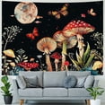 thumbnail image 4 of JRXY  Mushroom Tapestry Colorful Butterfly Tapestry Wall Hanging Moon and Star Black Wall Tapestry for Bedroom Aesthetic Green Plant Botanical Tapestry for Living Room College Dorm Decor Painting, 4 of 6