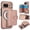 Rosegold, variant on Allytechgroup Detachable Cards Holder Case for Google Pixel 8, RFID Blocking 2 In 1 Wallet PU Leather Case with Stand Compatible with Magsafe Shockproof Cover for Google Pixel 8, Black