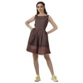 thumbnail image 5 of Moomaya Boat Neck Sleeveless Pouf Dress Lace Cocktail Mini Dress With Pockets, 5 of 6