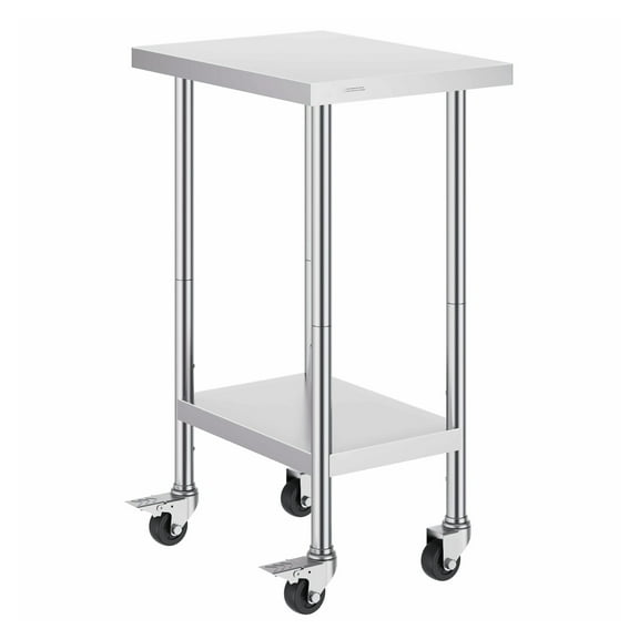 Stainless Steel Work Table 24x18x38 Inch, 3 Adjustable Shelves
