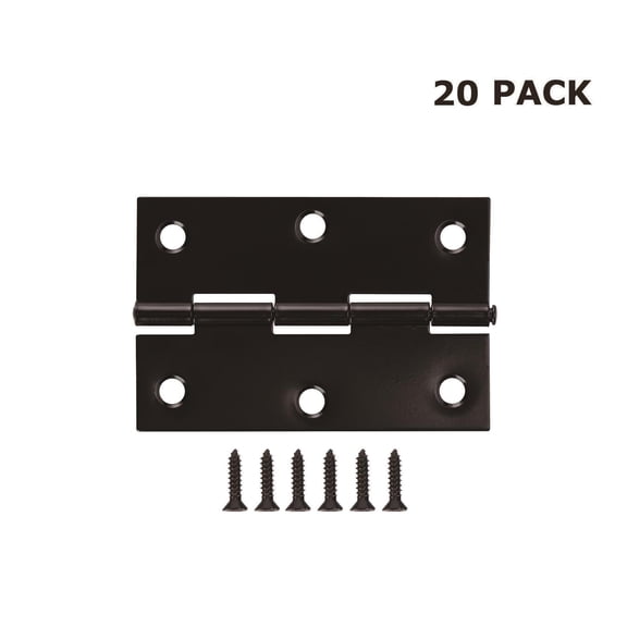 Hyper Tough 3in. Door and Window Hinge, Matte Black, 20 Pack