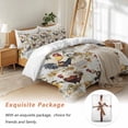 thumbnail image 7 of Vintage Rooster Bedding Duvet Cover Set King Size 4 Pieces Sunflower Farmhouse Rural Country Bedding Set with Zipper Closure, 1 Comforter Cover 92x106 Inches 1 Flat Sheet & 2 Pillow Cases, 7 of 7