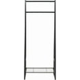 thumbnail image 3 of 9 Hooks Coat Rack with Shoe Shelf, Black Hall Stand Entryway Storage, 3 of 5