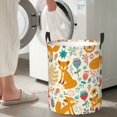 thumbnail image 5 of Goofa Whimsical Fox Floral Garden Printed Circular Hamper,Laundry Basket with Handles,Storage Baskets Foldable,Large Capacity Laundry Hamper-, 5 of 6