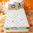 thumbnail image 4 of meiyoeat Rainbow Baseball Zipper Full Size Comforter Sets with Fitted Sheet and 2 Pillowcases for Girls, Waffle Ice Cream Drip Zipper Bedding Set, Polkadot Reversible, 4pcs, 4 of 7