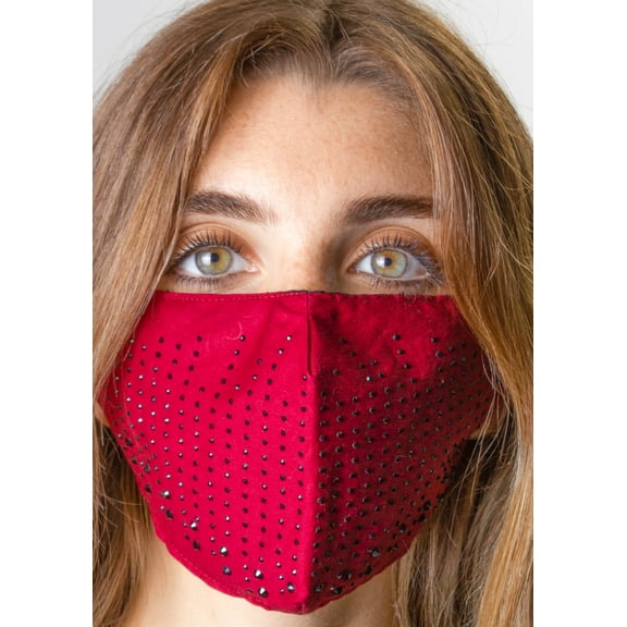 2PC EMBOSSED STONE/SOLID FACE MASK