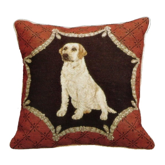 Handmade Wool Needlepoint Pillow Cover - Decorative Throw Cushion Cover - Vintage Floral Embroidery Design - Pillowcase for Sofa, Bed, or Chair - Rustic Home Decor