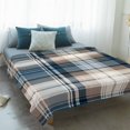 thumbnail image 4 of Blue Brown Plaid Blanket Soft Cozy Warm Throw Blanket for Couch, Plush Fuzzy Flannel Fleece Blankets for Sofa, Vintage Abstract Stripes Lattice Bed Blankets Lightweight Gifts for Women, 40"x50", 4 of 9