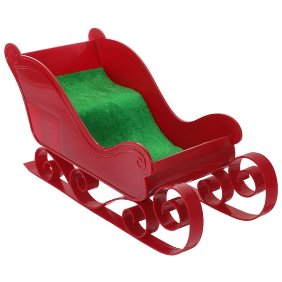 Worgeous Party Sleigh Decor Christmas Themed Desktop Decor Mini Plastic Sleigh Model Holiday Table Decoration
