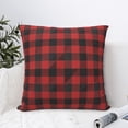 thumbnail image 4 of Honeii Red Black Plaid Print Throw Pillow, Square Decorative Pillow Forms Soft Fluffy Plump Pillow Decorative Pillow Inserts,Couch Pillows-12"x12", 4 of 7