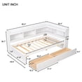 thumbnail image 5 of Twin Bed with L-shaped Bookcases,Drawers ,White, 5 of 8