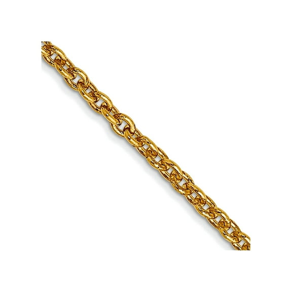 10k Solid Yellow Gold 1.4mm Forzantine Cable Chain Necklace 16 Inch Chain Necklace for Women and Men