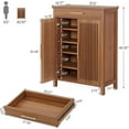thumbnail image 2 of Tribesigns Modern 5-Tier Shoe Cabinet, Wood Rectangle Shoe Rack with Drawer for Entryway, Brown, 2 of 5