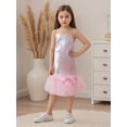 thumbnail image 5 of BemeyourBBs Little Girl Sequined Dress Sparkle Feather Hem Slim Cami Party Dress, 5 of 9