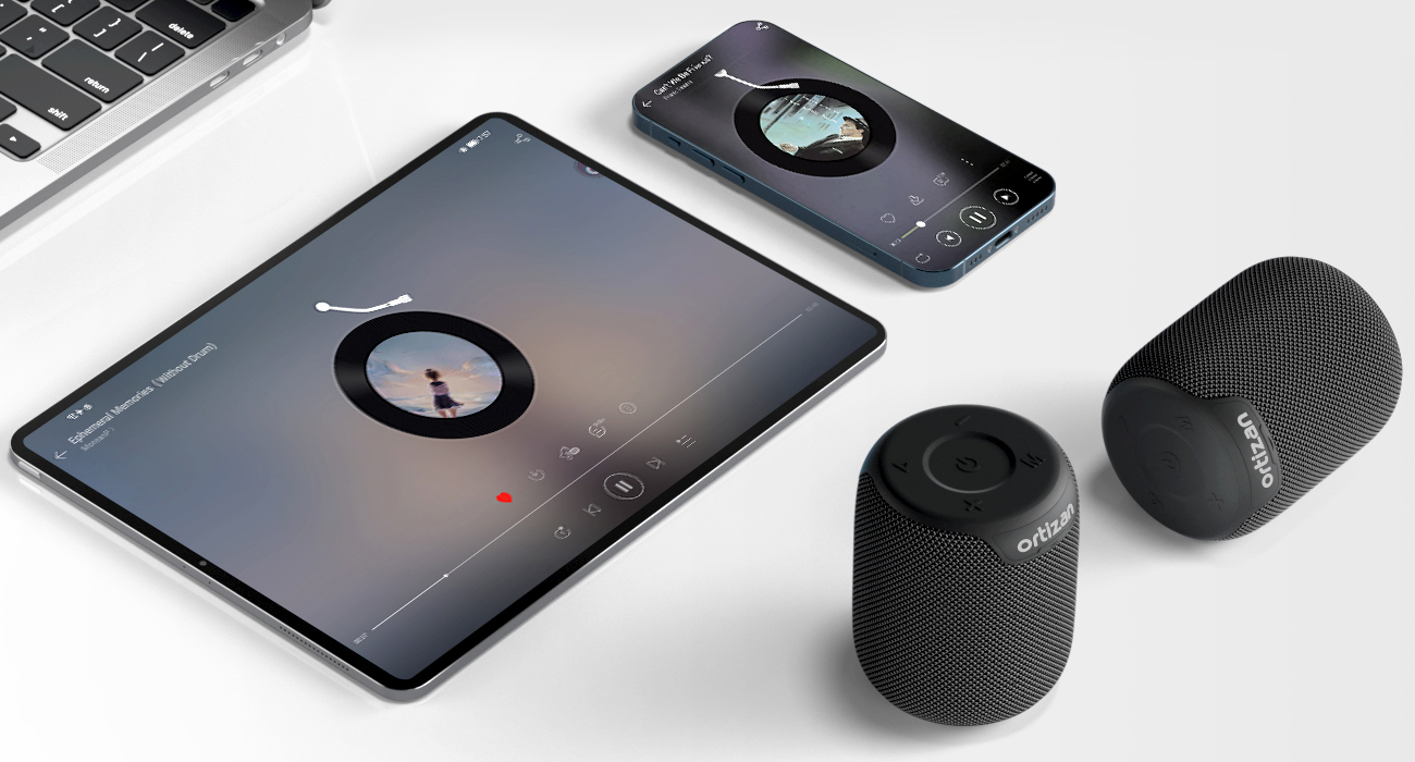 Ortizan X2 Mini Portable Wireless 5.3 Bluetooth Speaker, IPX7 Waterproof Outdoor Speaker with 15W Stereo Sound, 15H Playtime,Stereo Pairing