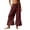 Wine, variant on Ynynloco Womens 100%Cotton Wide Leg Pants Casual Ruffle with Ties Palazzo Flowy Drawstring Loose Lightweight Cute Pants with Pockets