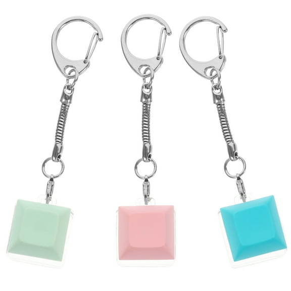 WHAMVOX Acrylic and Metal Keyboard Key Chain with Assorted Colors for Holding Use 3pcs