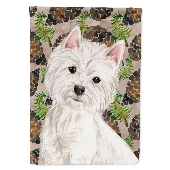 Westie Pine Cones House Flag