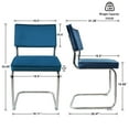 thumbnail image 4 of GrandNoor Blue Velvet Dining Chairs,Mid Century Morden Dining Chairs, Minimalistic Style Kitchen & Dining Room Chairs, Upholstered Comfort Chairs with Chrome Metal Legs, set of 4, 4 of 9