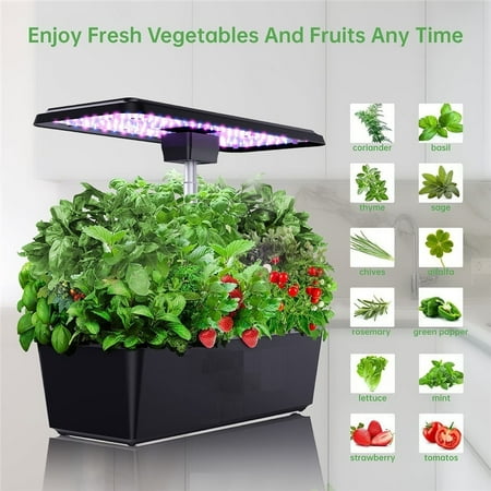 

Yesfashion Hydroponic Grow System Plant Pot Growing Set With 2 Modes 100 Led Grow Lights Water Shortage Alarm 12-piece 5 Liter Indoor Herb Gardens