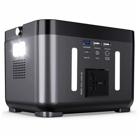 

DBPOWER Portable Power Station Peak 350W Backup Lithium Battery 250Wh 110V Pure Sine Wave AC Outlet for Emergency Outdoor Camping Fishing Hunting CPAP BS200A Black