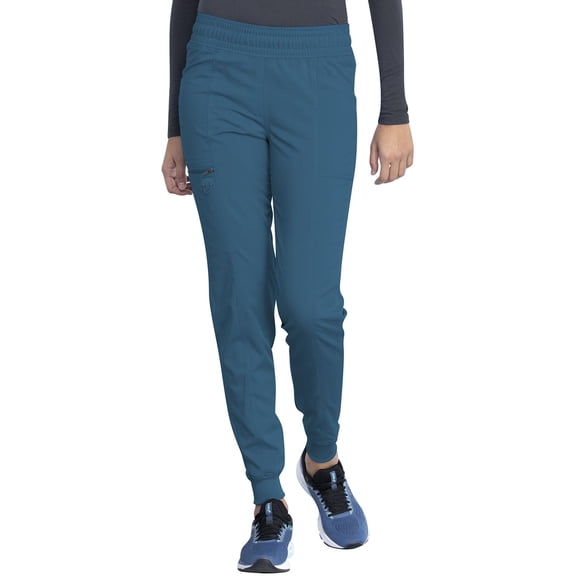 Dickies Women Scrub Pant Mid Rise Jogger with 5 Pocket and Elastic Waistband DK155T, L Tall, Caribbean Blue