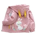 thumbnail image 3 of GYRATEDREAM Kids Baby Toddler Girls Cartoon Spring Fall Hooded Windproof Outerwear Windbreaker Zipper Hooded Jackets Coat, 3 of 8