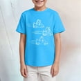 thumbnail image 2 of Gubotare Boys Shirts Youth Shirt for Toddler Boys Kids Dinosaurs T-Shirt Short Sleeve Car Tractor Truck Excavator Clothes Sizes 7-8T (Sky Blue,7-8 Years), 2 of 4