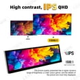 thumbnail image 6 of LESOWN 2.5K 14.5-inch Portable Monitor HDMI Dual Type-C Long Strip Touchscreen 2560×720 IPS 10-point Touch Stereo Speakers Laptop Secondary Screen for Raspberry Pi 5 Windows 11 Linux Plug & Play, 6 of 10