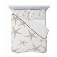thumbnail image 7 of Quilts Full Size Bedding Set, Beige Starfish Coastal Lightweight Quilted Comforter, Summer Beach Nautical Ocean Soft Reversible Bedspread Coverlet with Pillow Covers for All Season, 78" x 90", 7 of 7