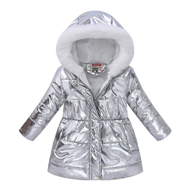Manteau d'Hiver à Capuche à Col Long à la Taille pour Garçon et Fille en Coton