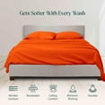 thumbnail image 3 of Emperor Size Sheet Set, 600 Thread Count Pima Cotton Bed Sheet Set, 100% Soft & Durable, Available in 26-30 Inch Mattresses, Soft & Durable Bedding Emperor Size (Solid, Orange), 3 of 5